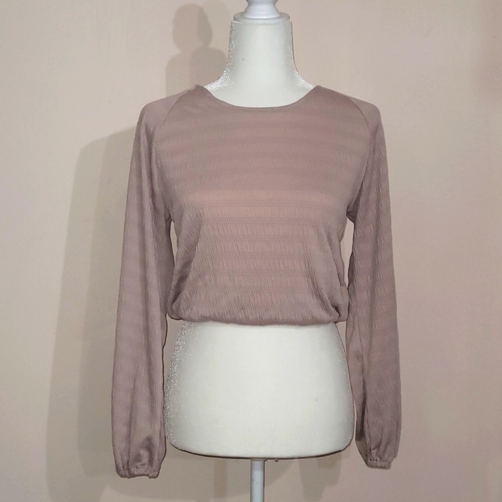 Sincerely Jules Blush Cropped Open Back Top